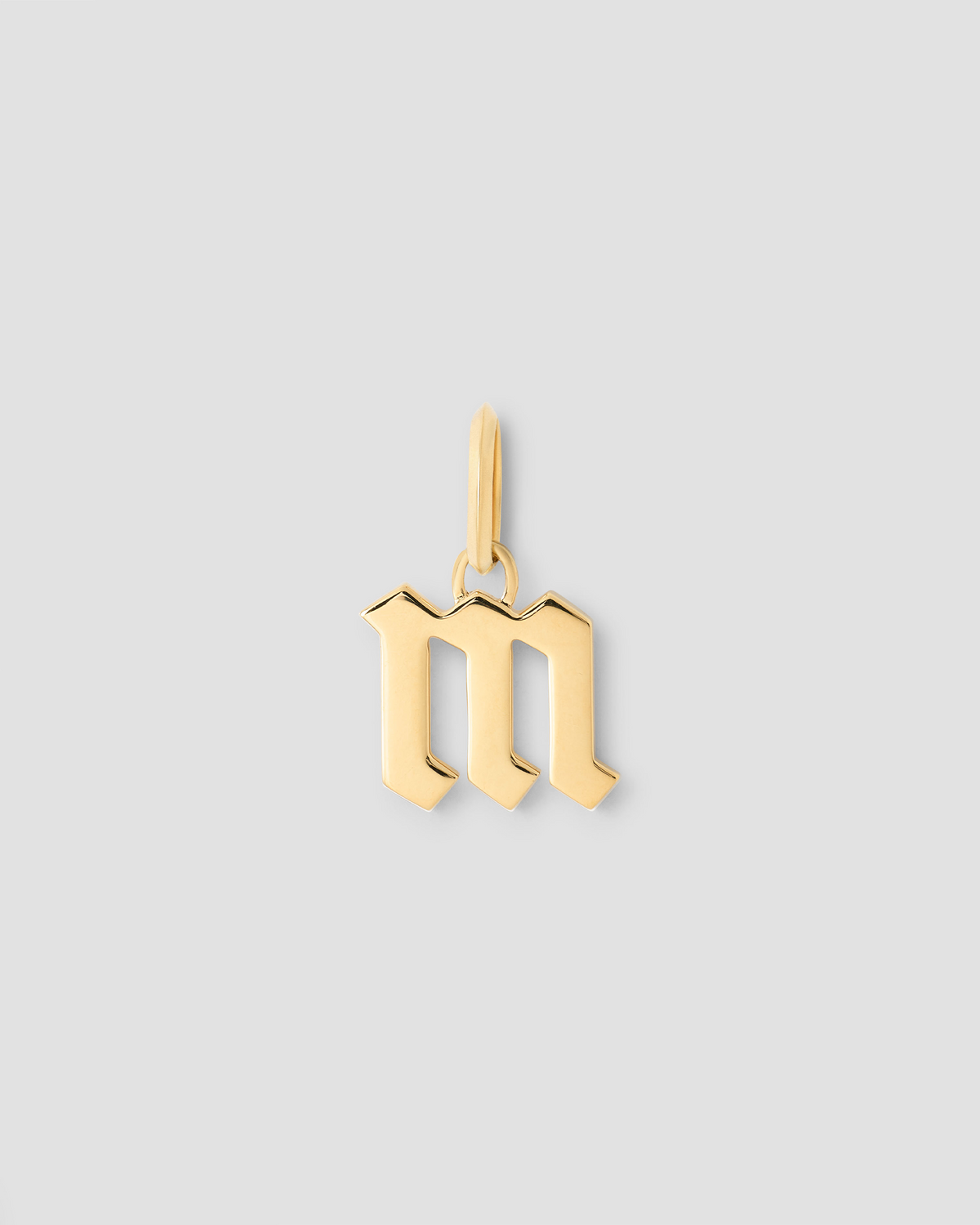 Lower Case Gothic Letter Charm in 14K Yellow Gold 14K gold charm - front view | charm necklaces