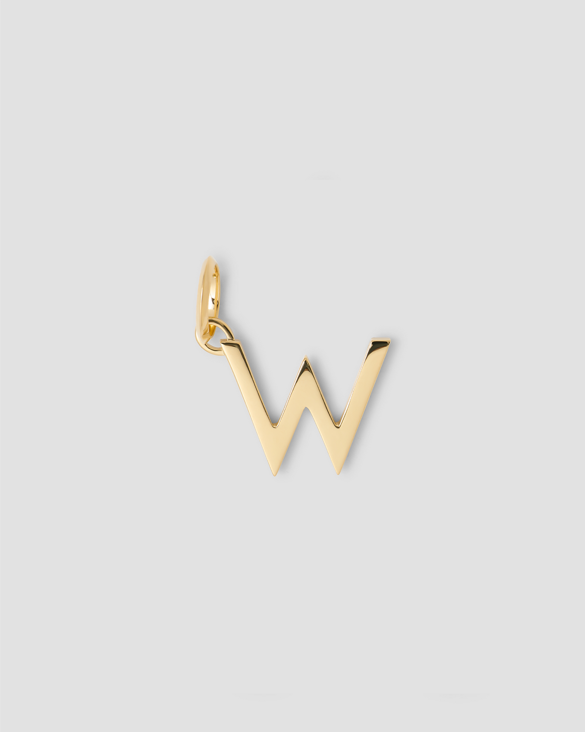 Minimal Block Letter Charm in 14K Yellow gold charm - worn look | custom charm necklace