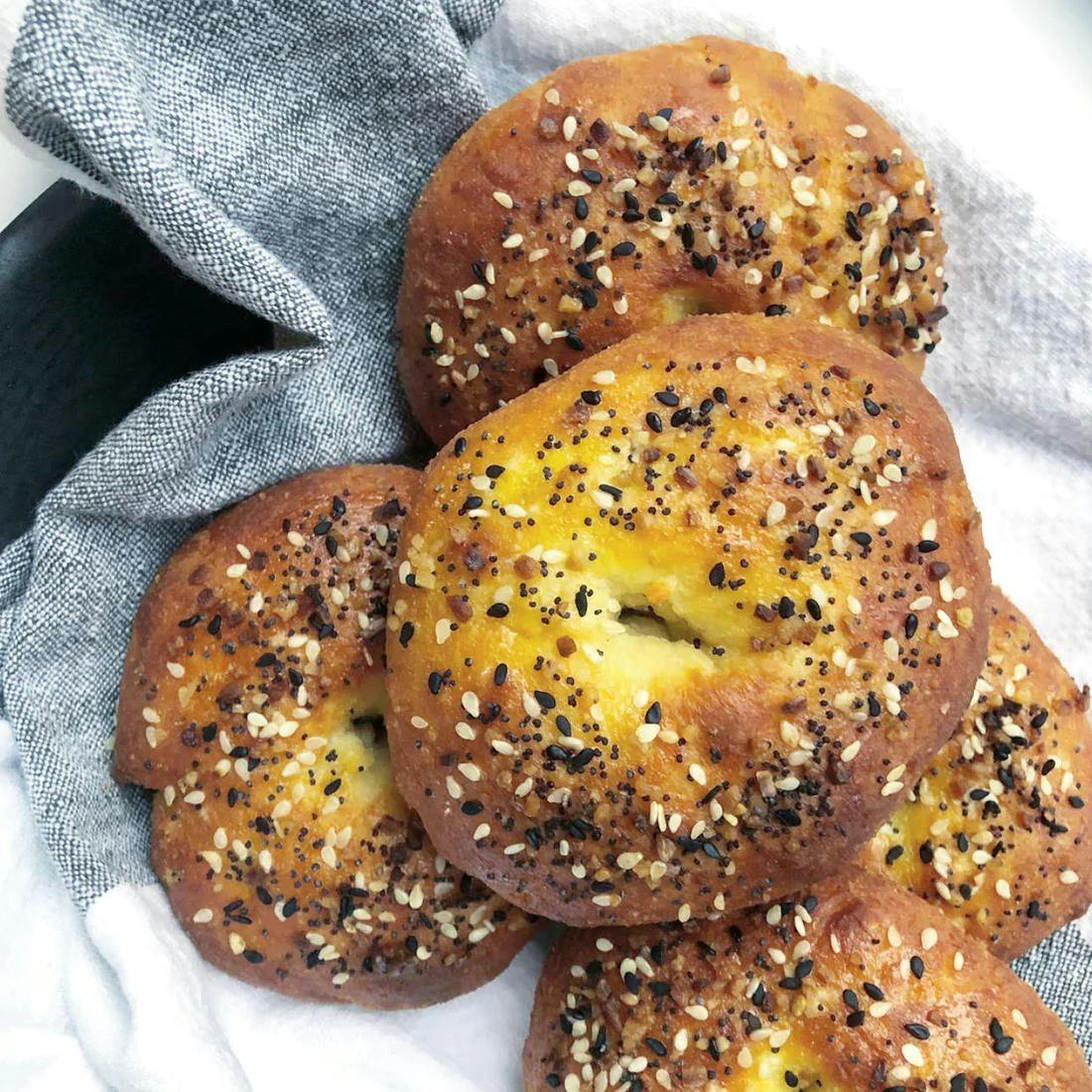 Keto Everything Bagels on a napkin