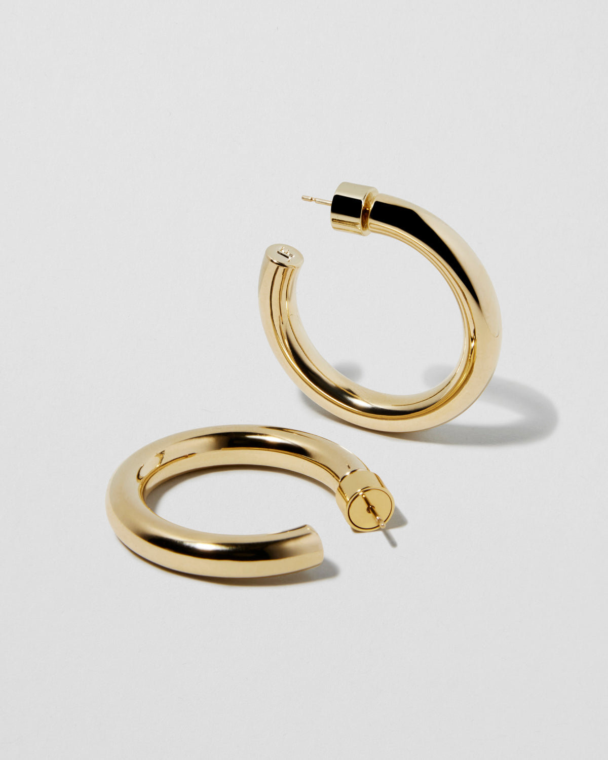 1" Natasha Mini Hoops earring - alternate angle | gold small hoop earrings