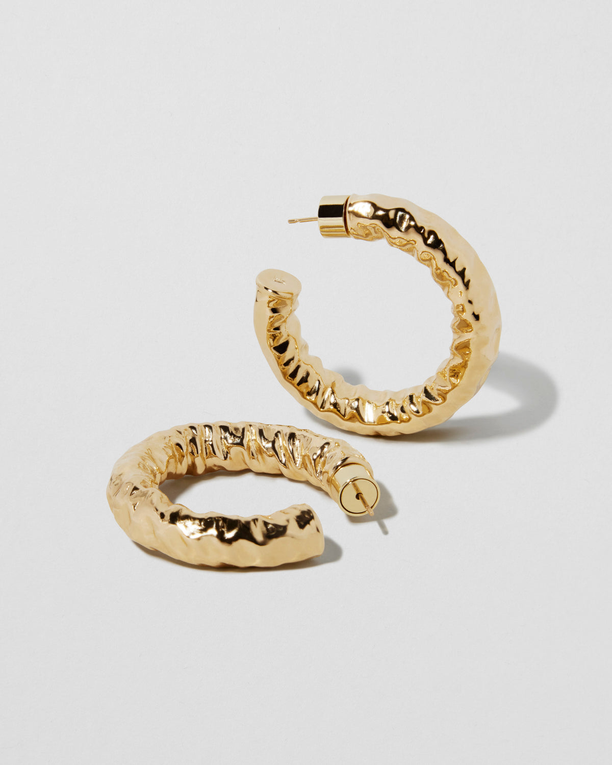 1" Maeve Mini Hoops earring - styled on model | small gold hoop earrings
