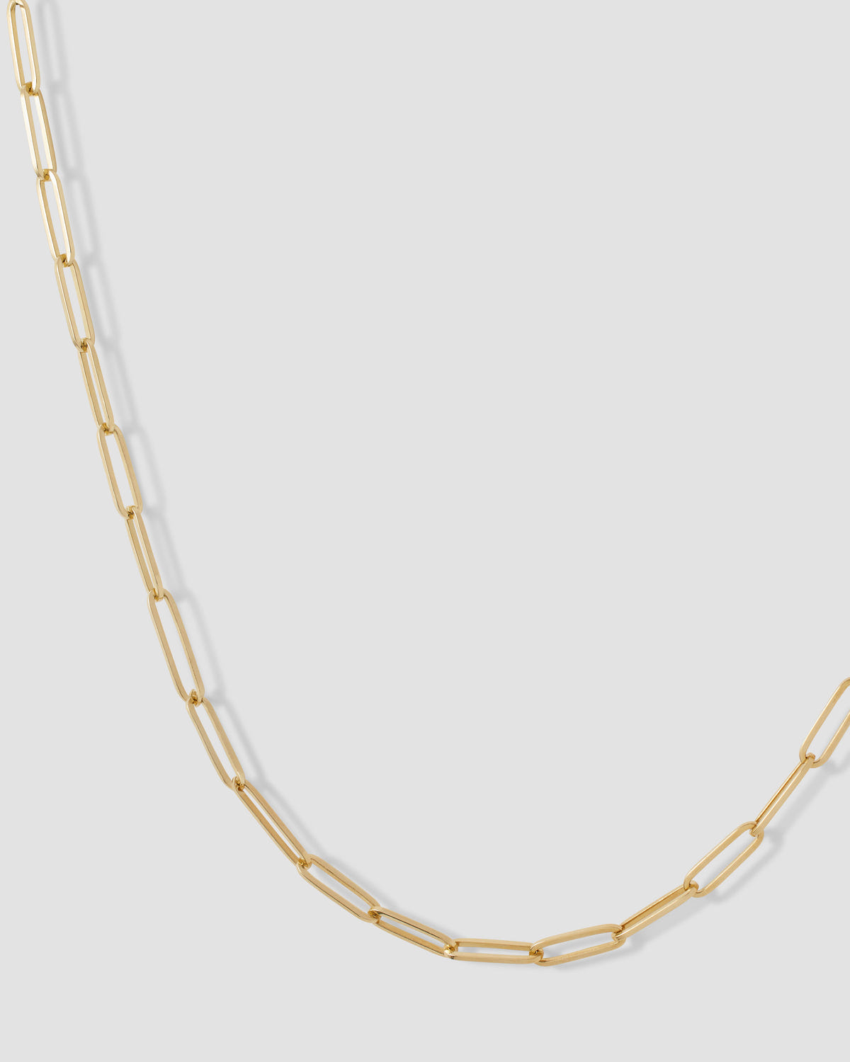 Large Long Link Chain in 14K Yellow Gold necklace - front view | 18k gold chain