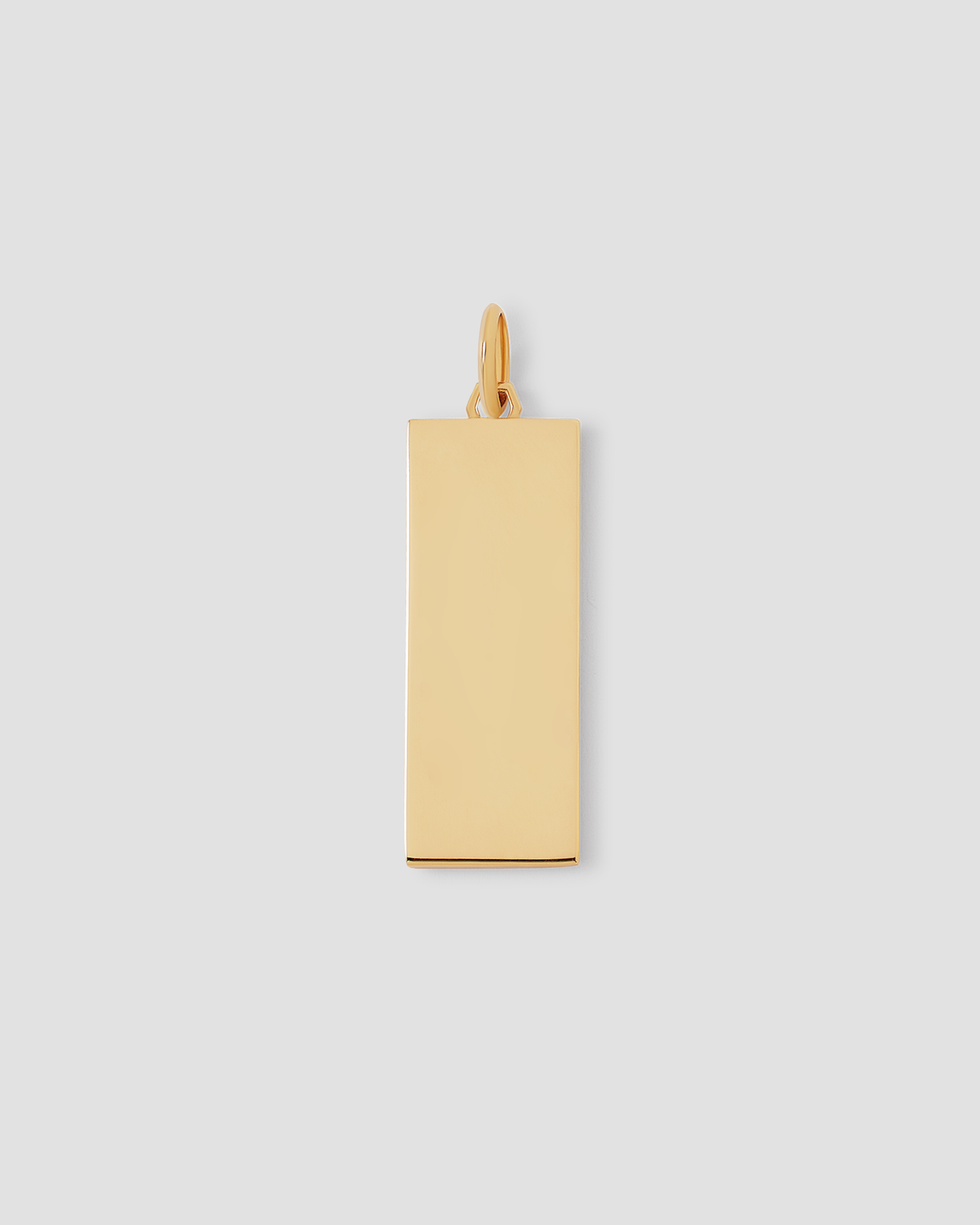 Classic Dog Tag in 18K Yellow Gold gold charm - front view | charm necklaces