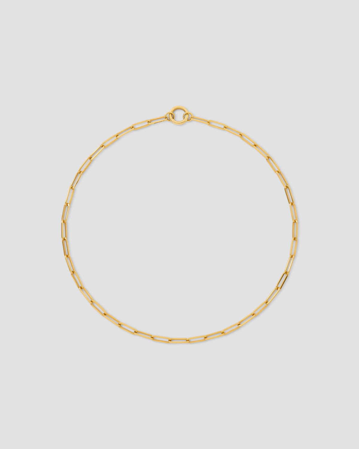 Long Link Chain with Circle Push Clasp