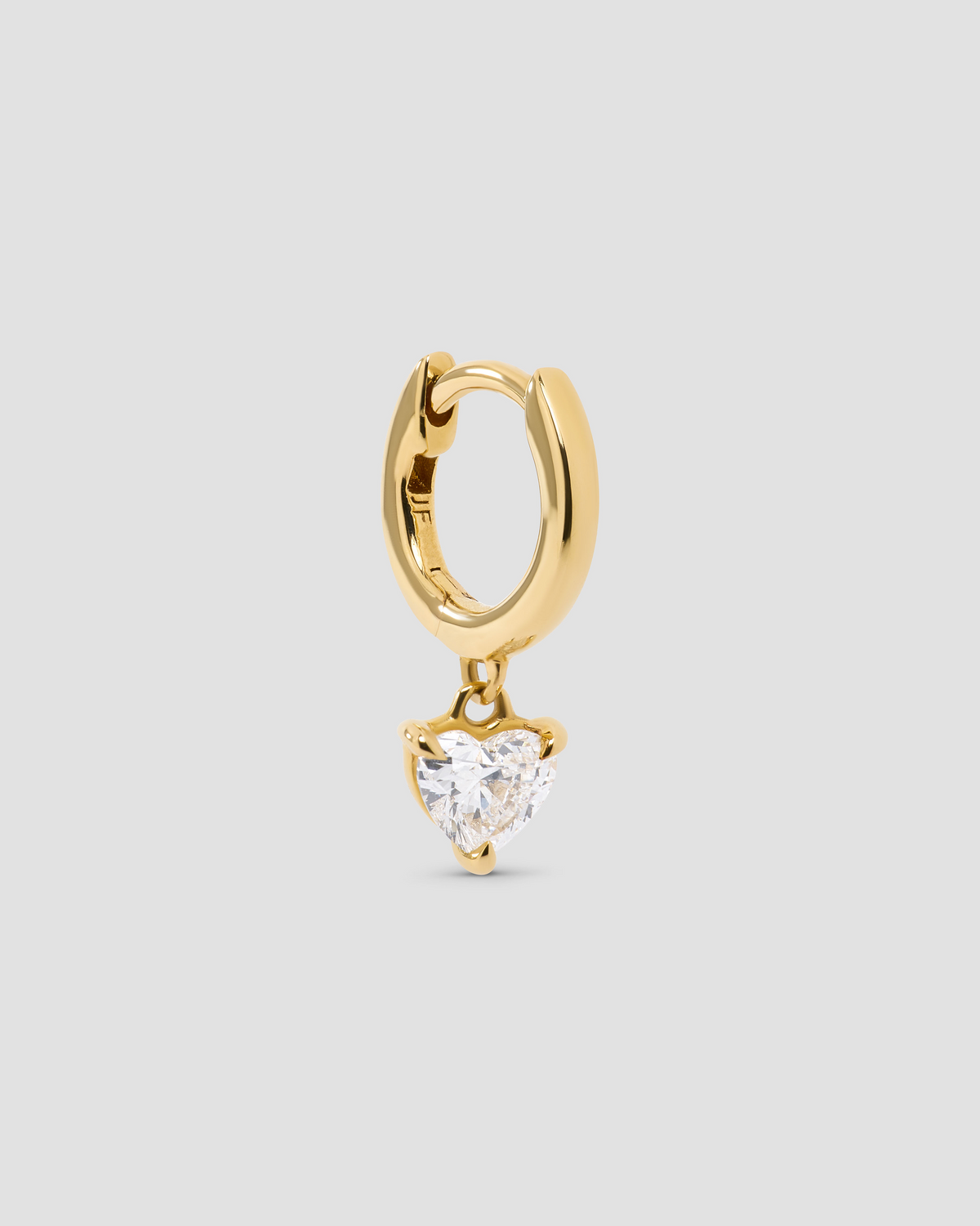 Heart Lab Diamond Huggie
