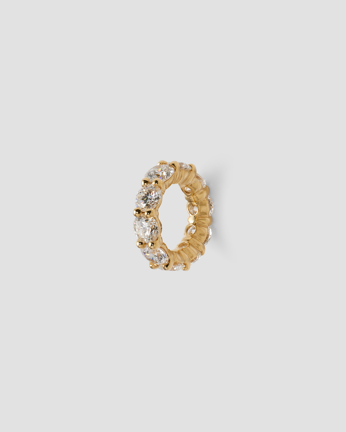 Eternity Bead charm - side view | gold charm necklace