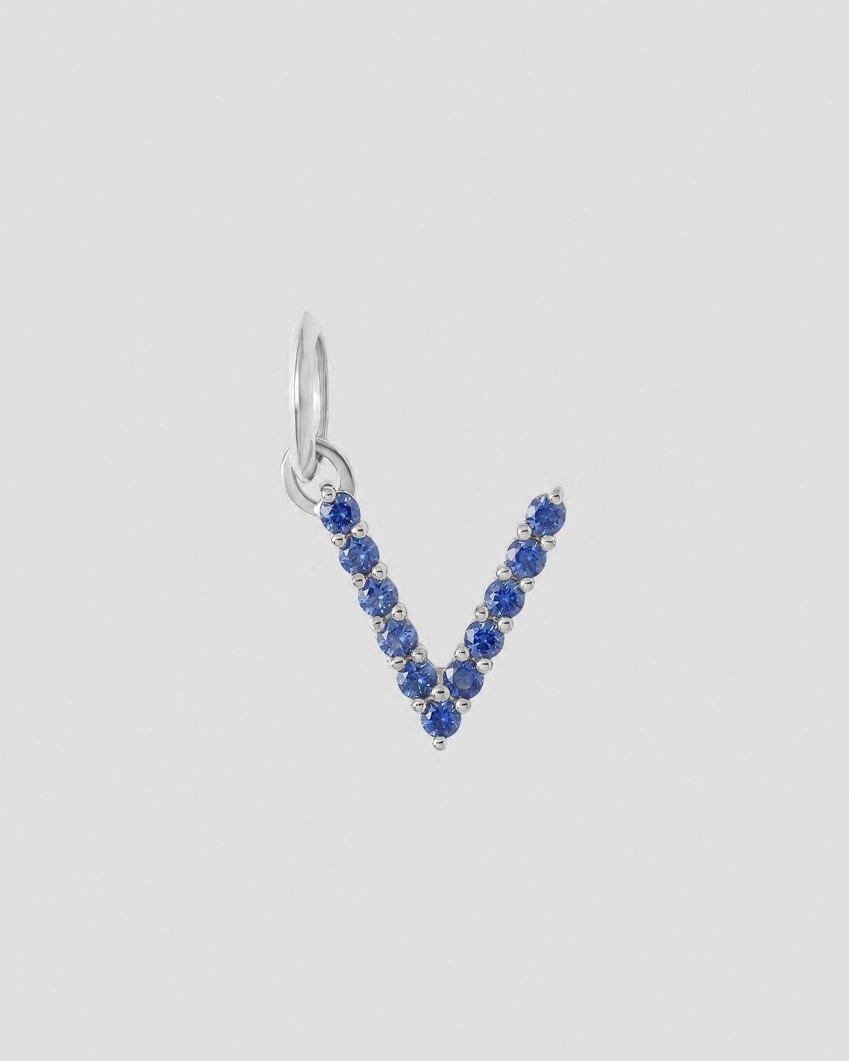 Medium Floating Sapphire Minimal Block Letter