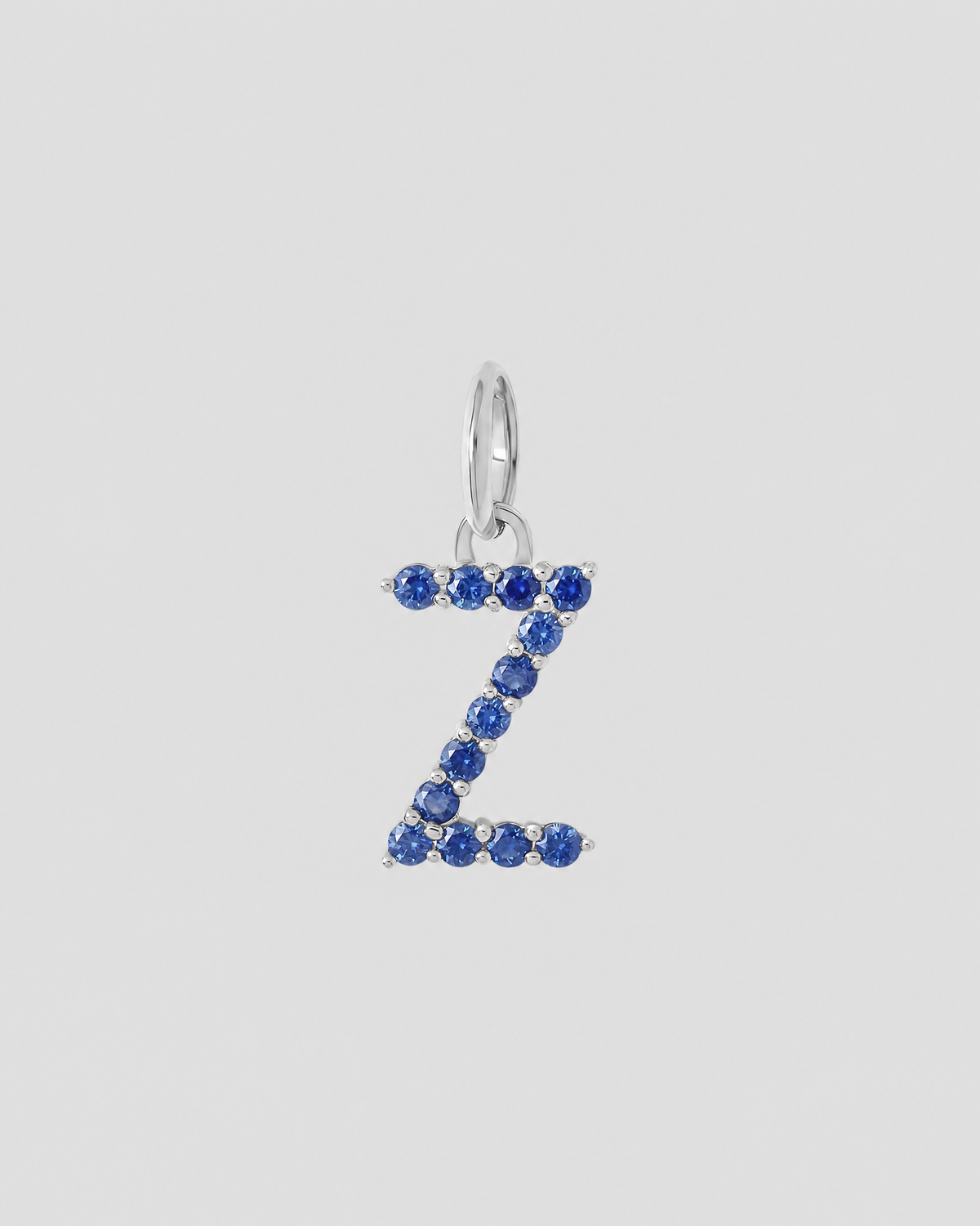 Medium Floating Sapphire Minimal Block Letter