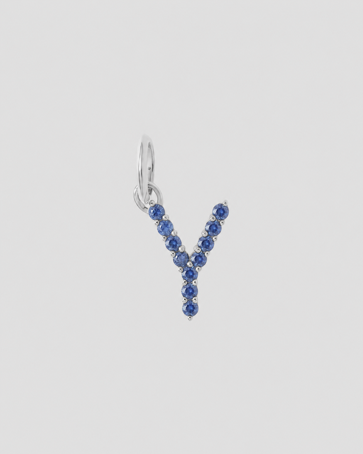 Medium Floating Sapphire Minimal Block Letter