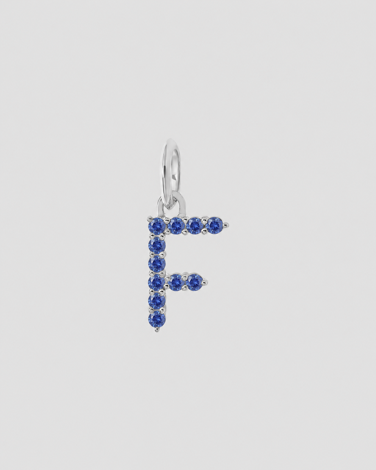 Medium Floating Sapphire Minimal Block Letter