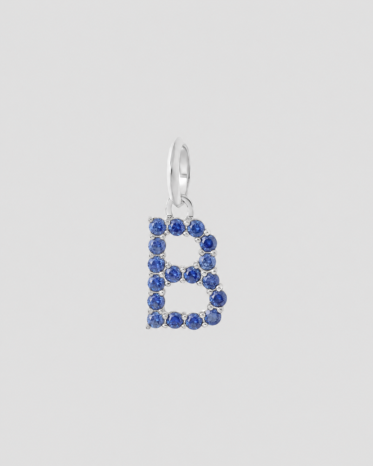 Medium Floating Sapphire Minimal Block Letter