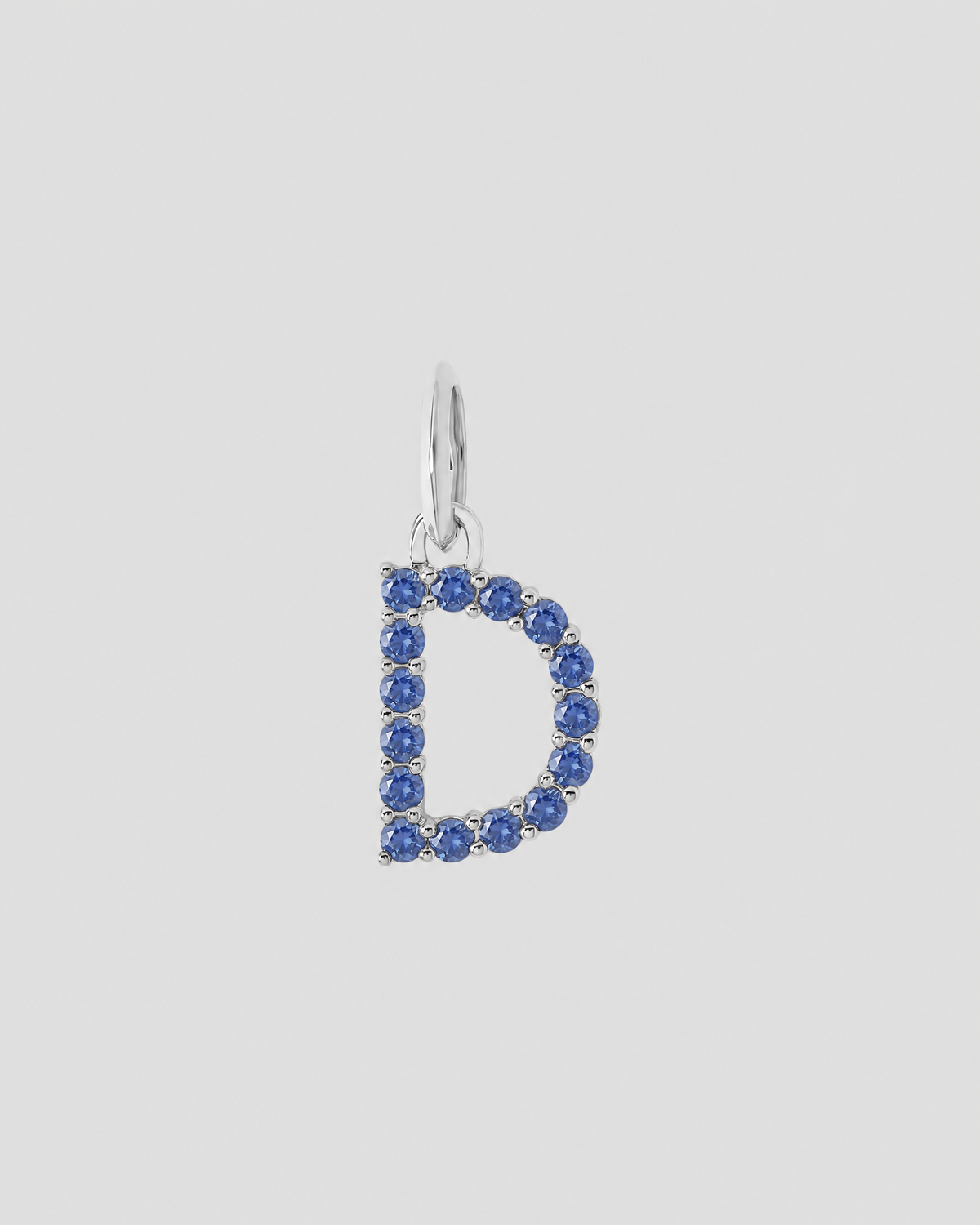Medium Floating Sapphire Minimal Block Letter