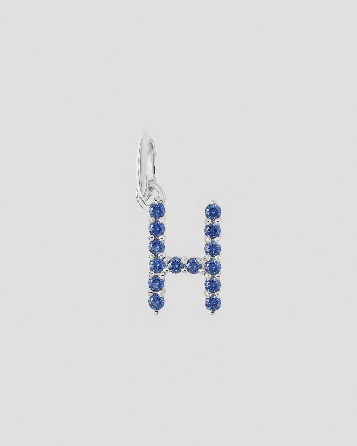 Medium Floating Sapphire Minimal Block Letter