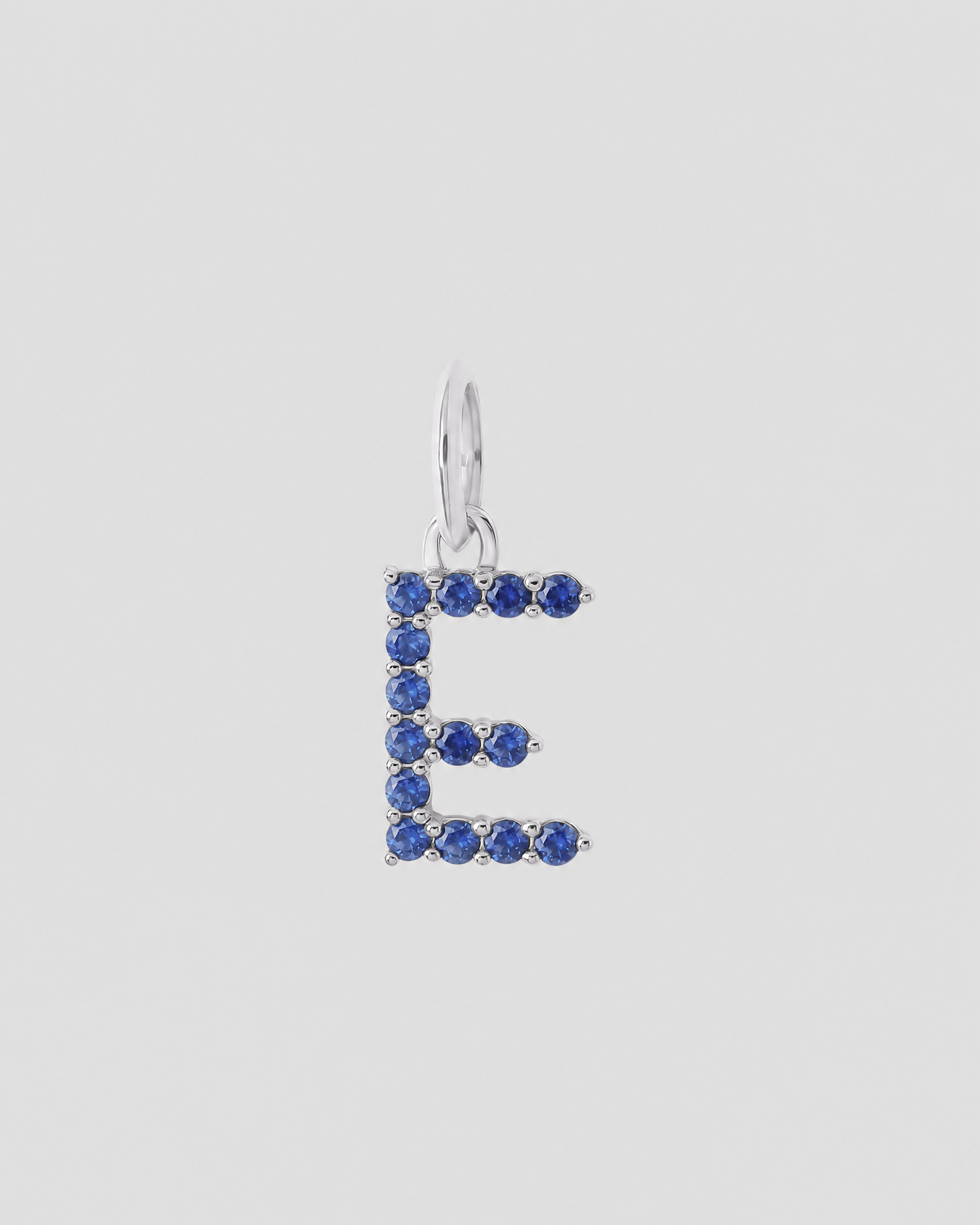 Medium Floating Sapphire Minimal Block Letter