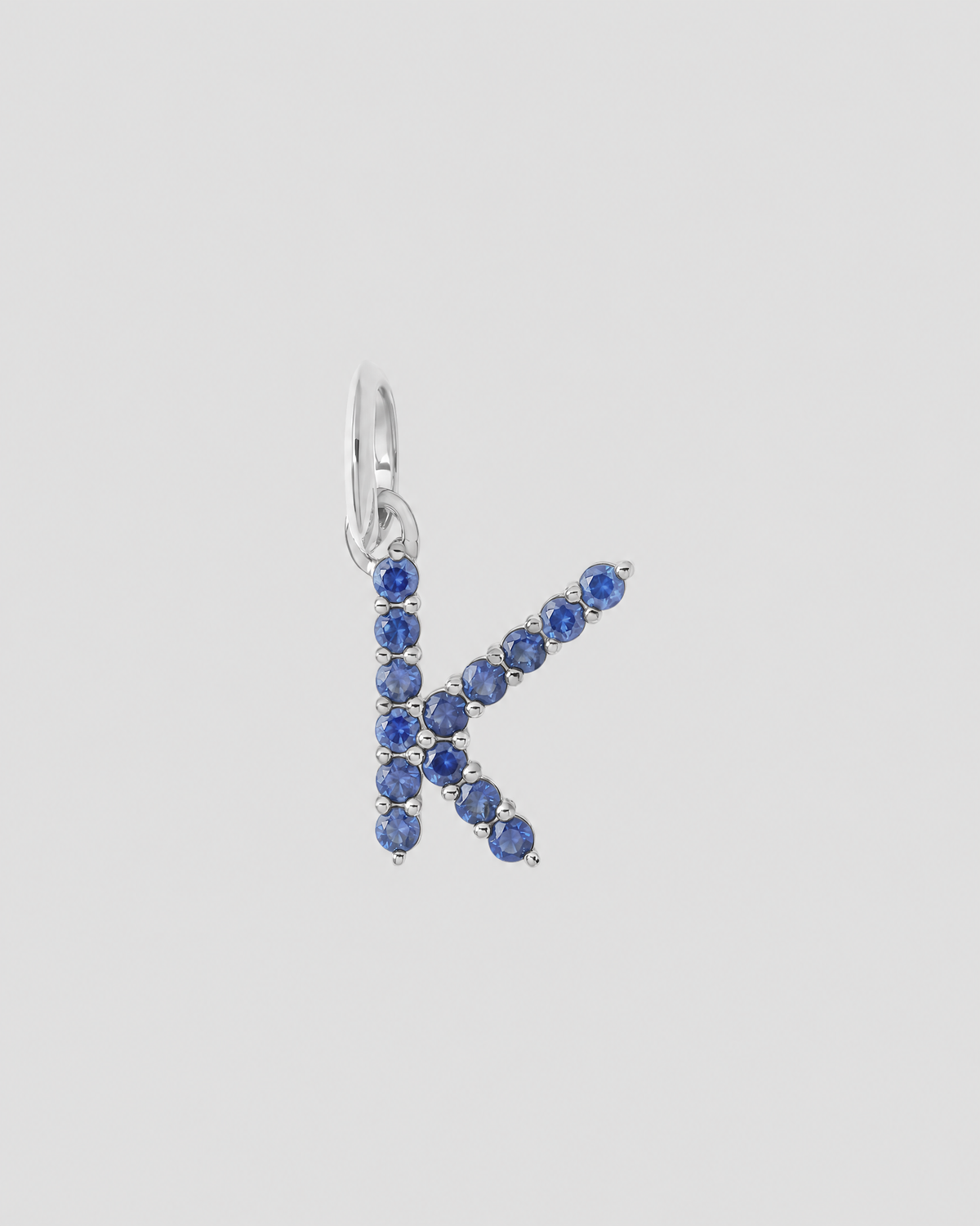 Medium Floating Sapphire Minimal Block Letter