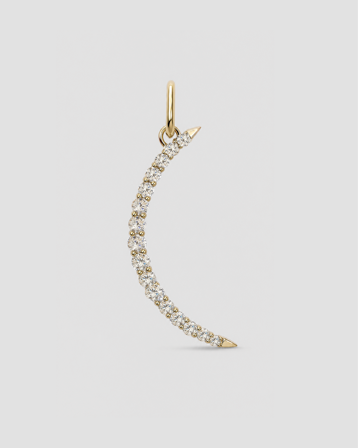 Floating Diamond Crescent Moon Charm