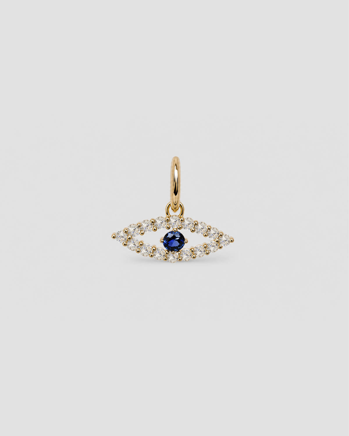 Floating Diamond Evil Eye Charm