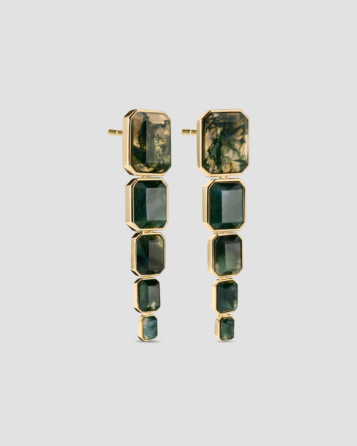 Semi-Precious Emerald Drop Earrings
