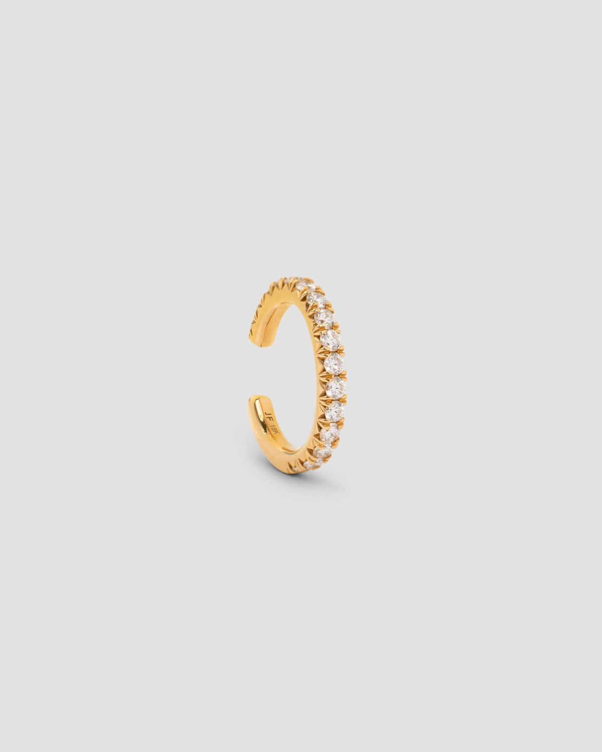 Pavé Diamond Ear Cuff in 18K Yellow Gold 18K gold earring - front view | diamond earrings for women