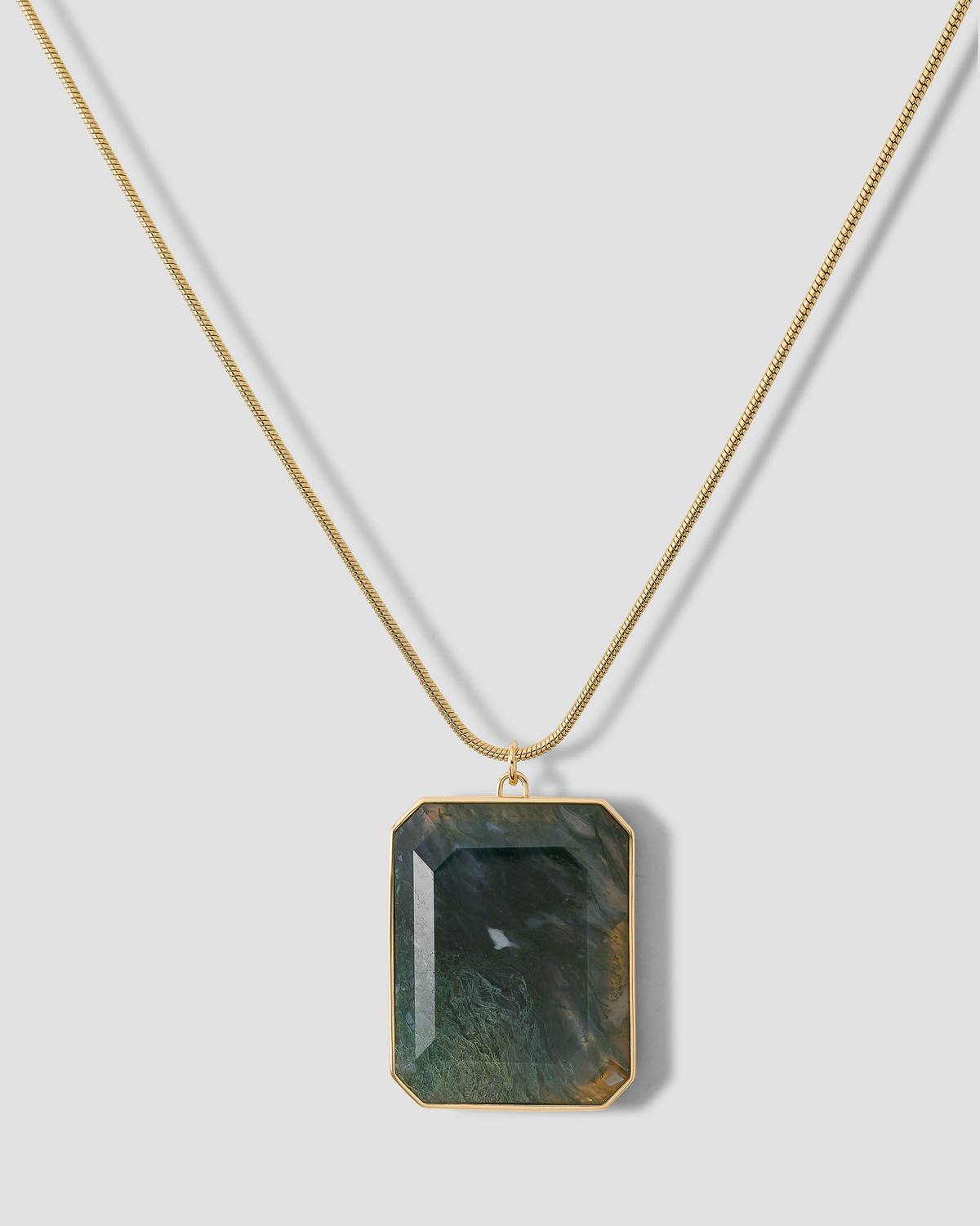Semi-Precious Emerald Chain Necklace