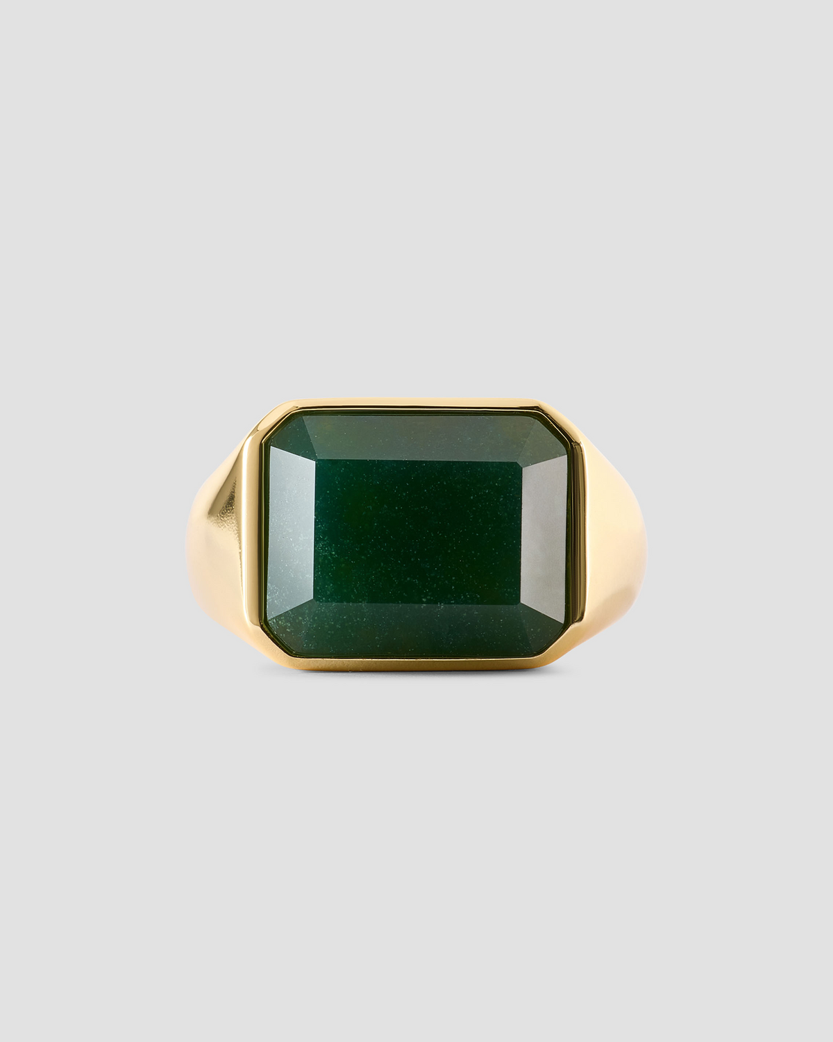 Semi-Precious Emerald Signet Ring