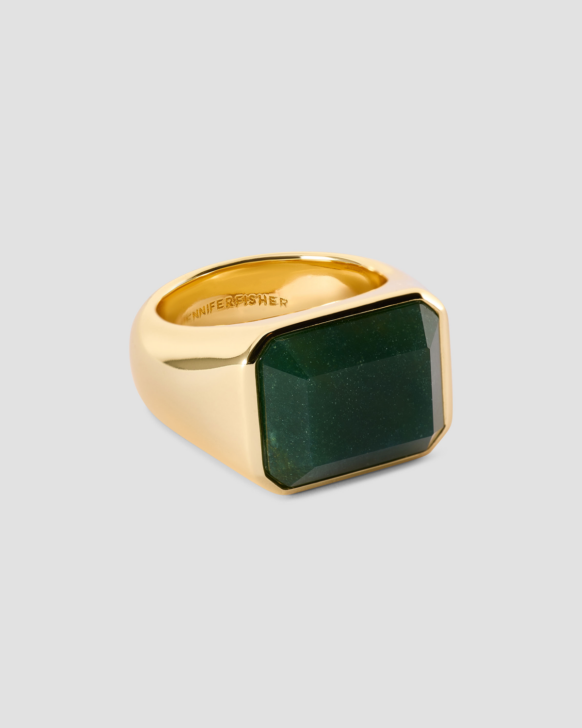 Semi-Precious Emerald Signet Ring