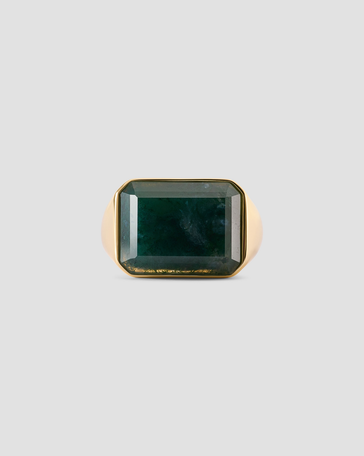 Small Semi-Precious Emerald Signet Ring