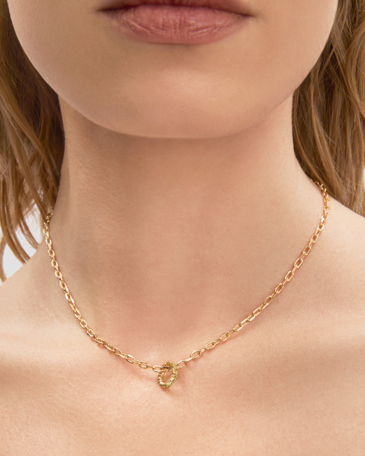 Eternity Bead charm - front view | gold charm necklace