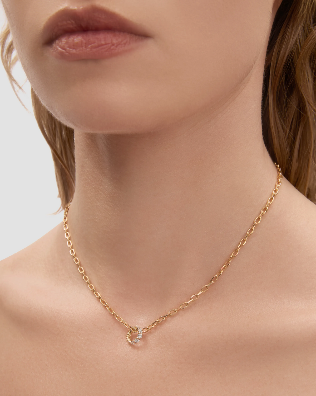 Eternity Bead charm - worn look | gold charm necklace