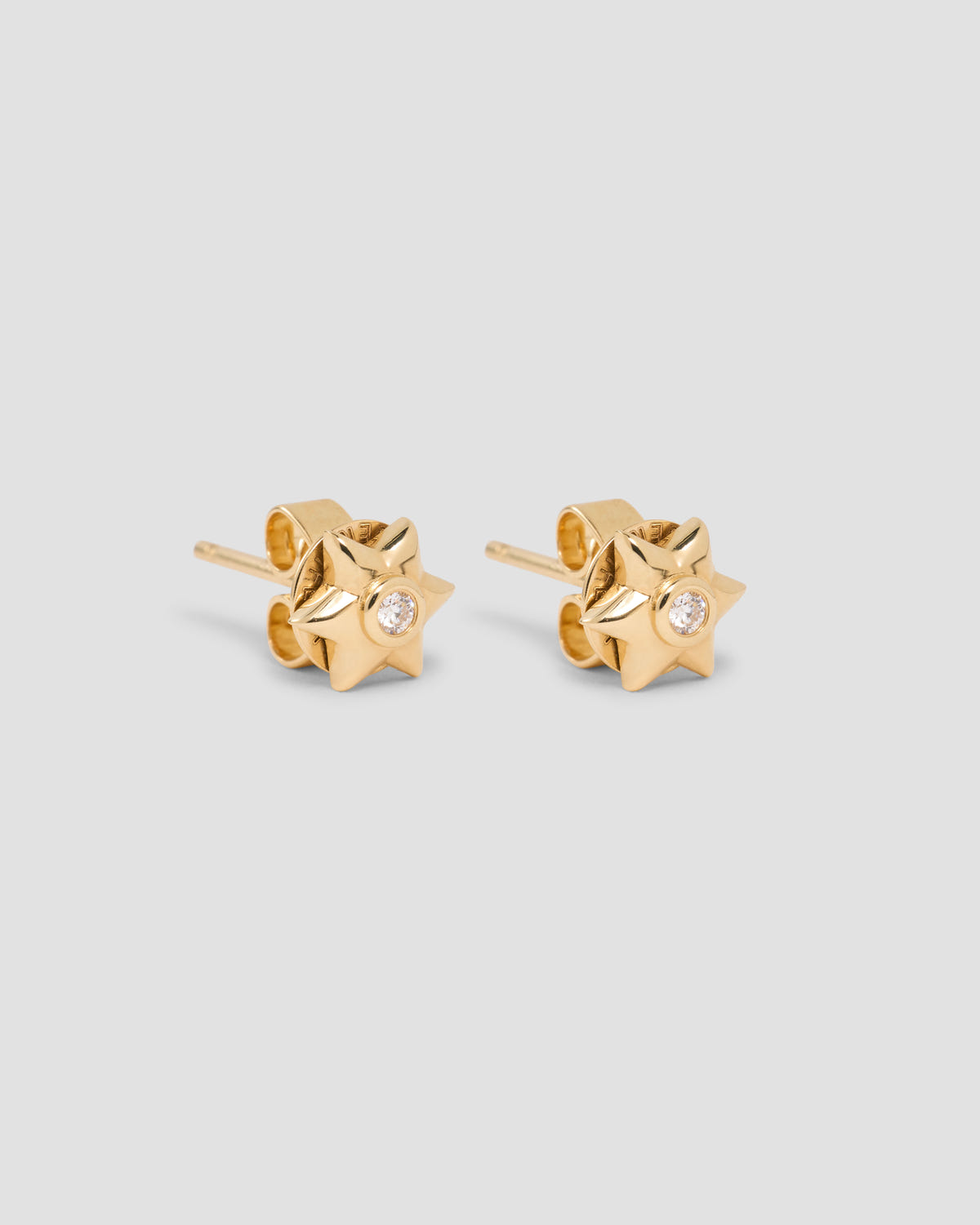Star Of David Stud gold charm - front view | necklace with charms