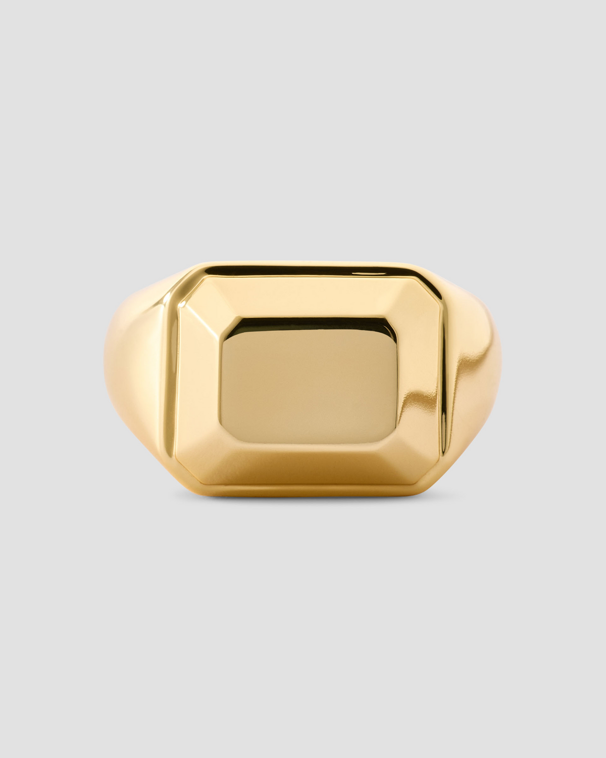 Small Metal Emerald Signet Ring