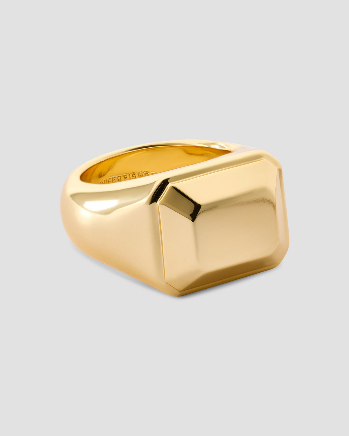 Small Metal Emerald Signet Ring