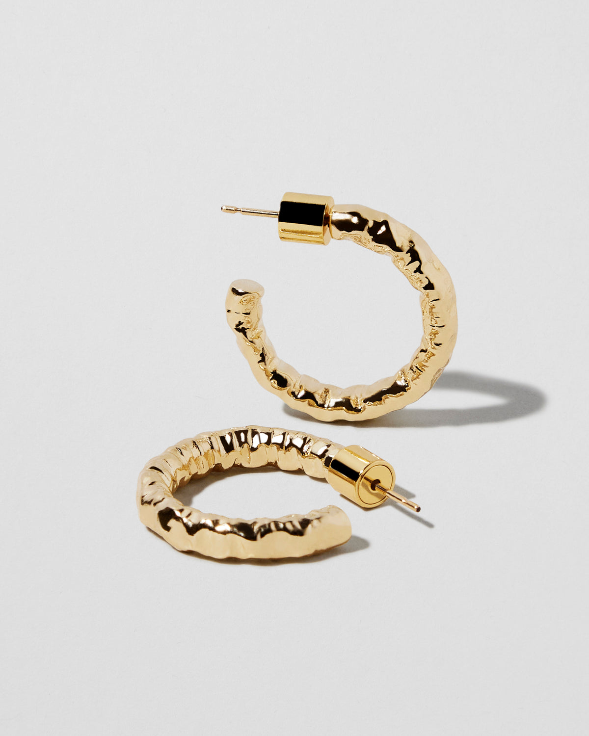 Hailey Huggies earring - front view | gold huggie earrings
