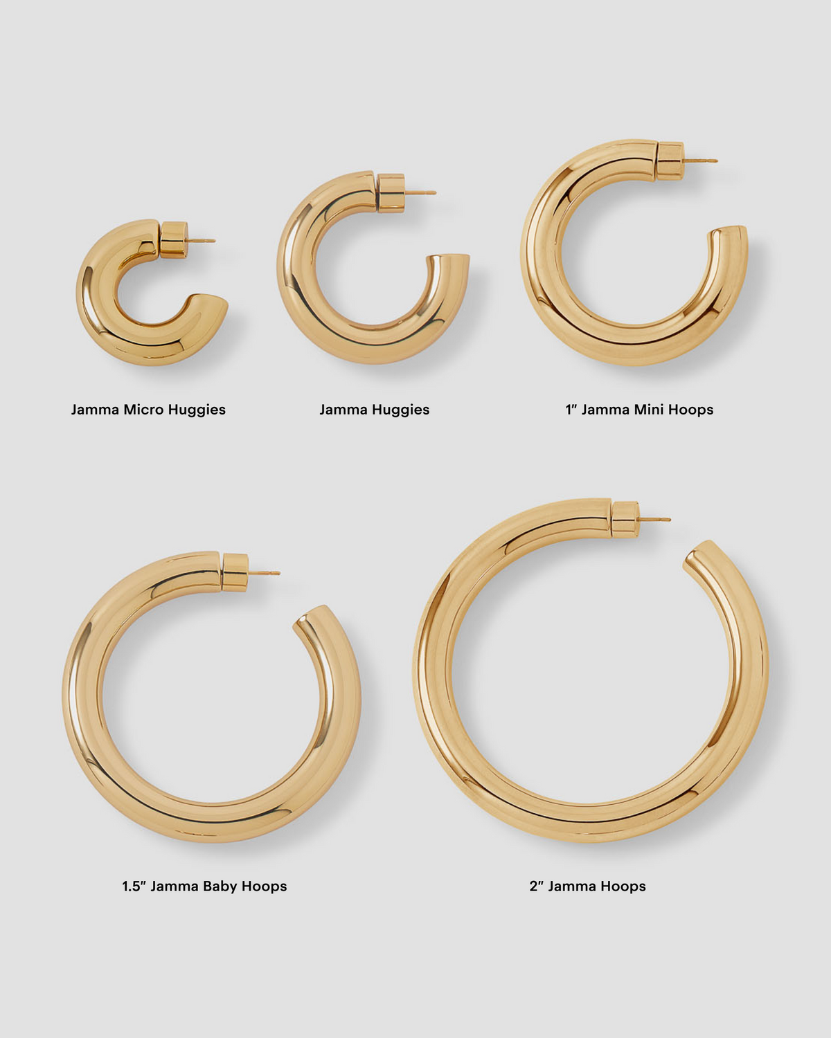 Jamma Micro Huggies earring - styled on model | gold huggie earrings