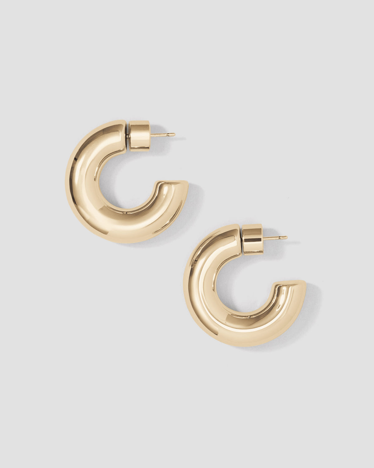 Jamma Micro Huggies earring - front view | gold huggie earrings