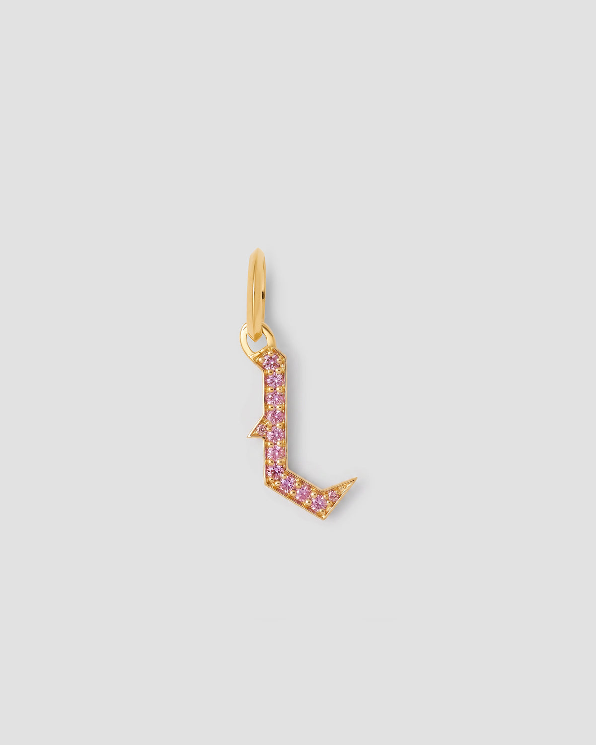 Capital Gothic Letter Charm with Pavé Gemstones
