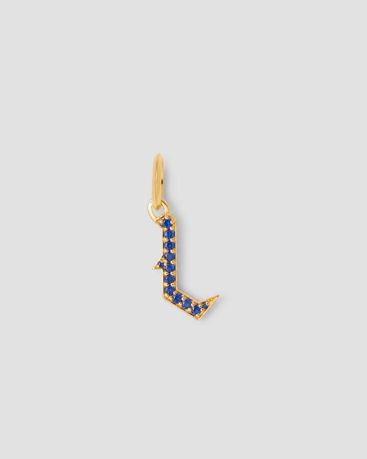 Capital Gothic Letter Charm with Pavé Gemstones