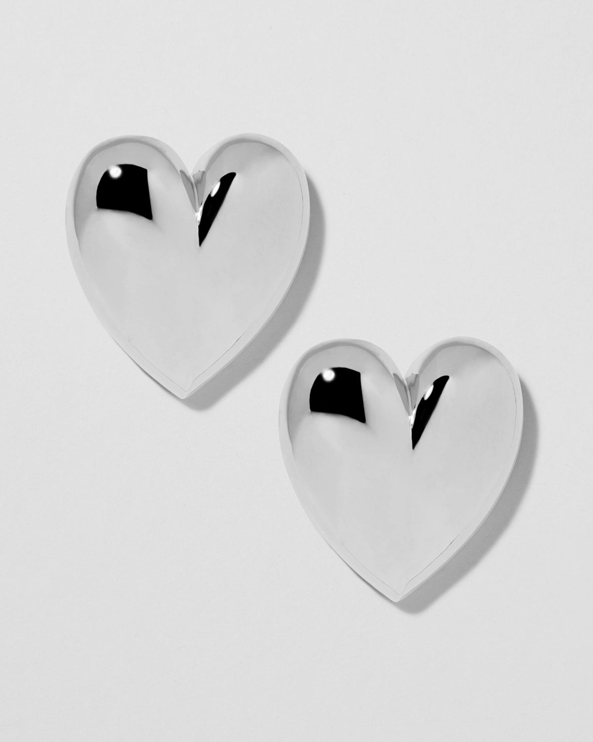 Puffy Heart Earrings earring - alternate angle | womens gold earrings