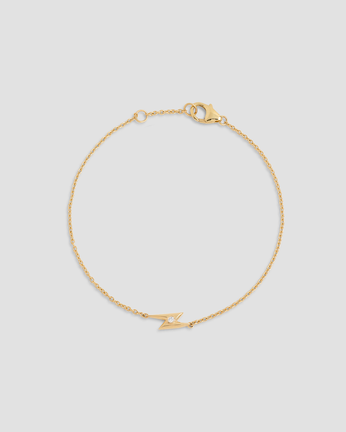 Lightning Bolt bracelet - front view | 14k gold bracelet