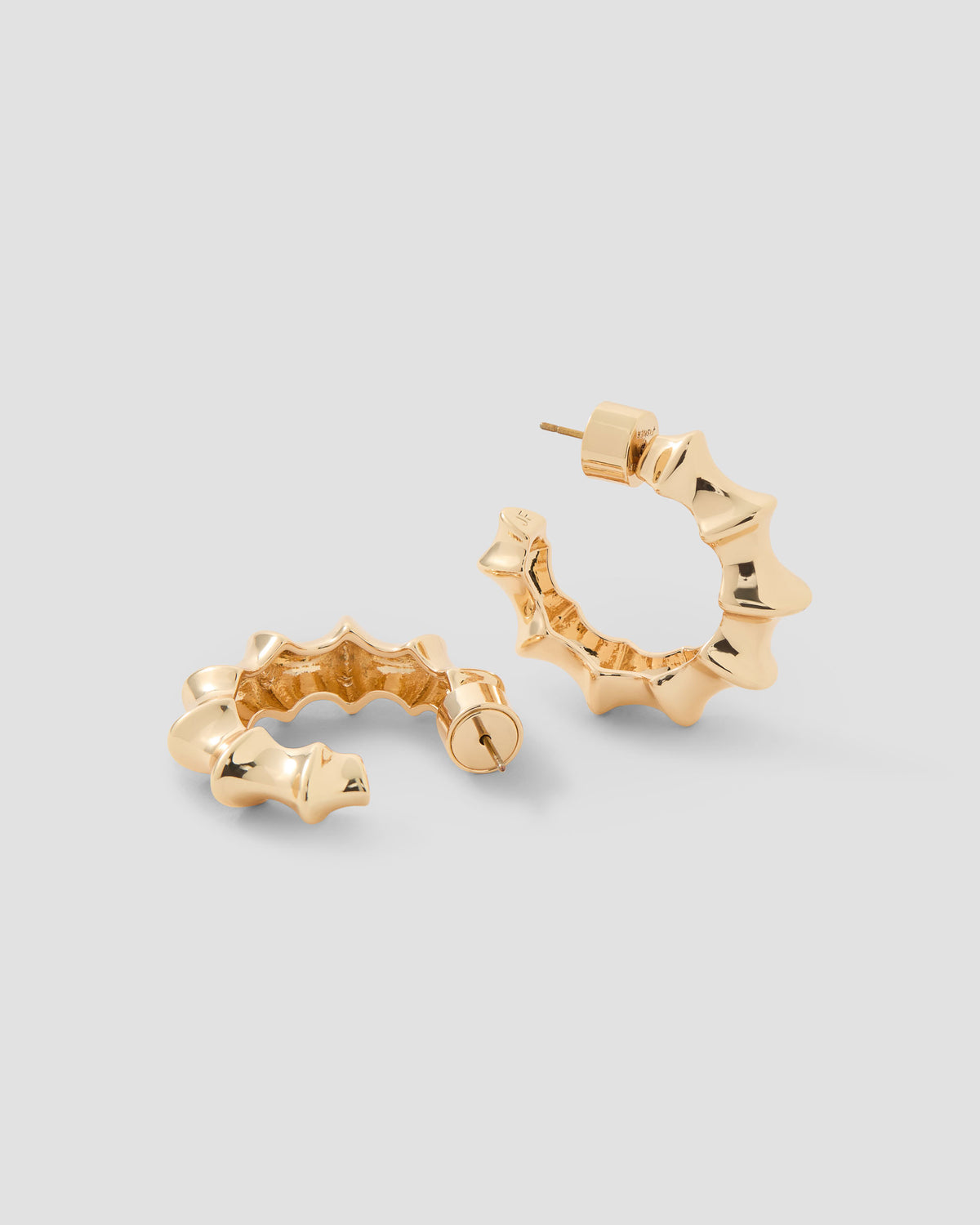 Murphy Micro Huggies earring - styled on model | gold hoop earrings for women