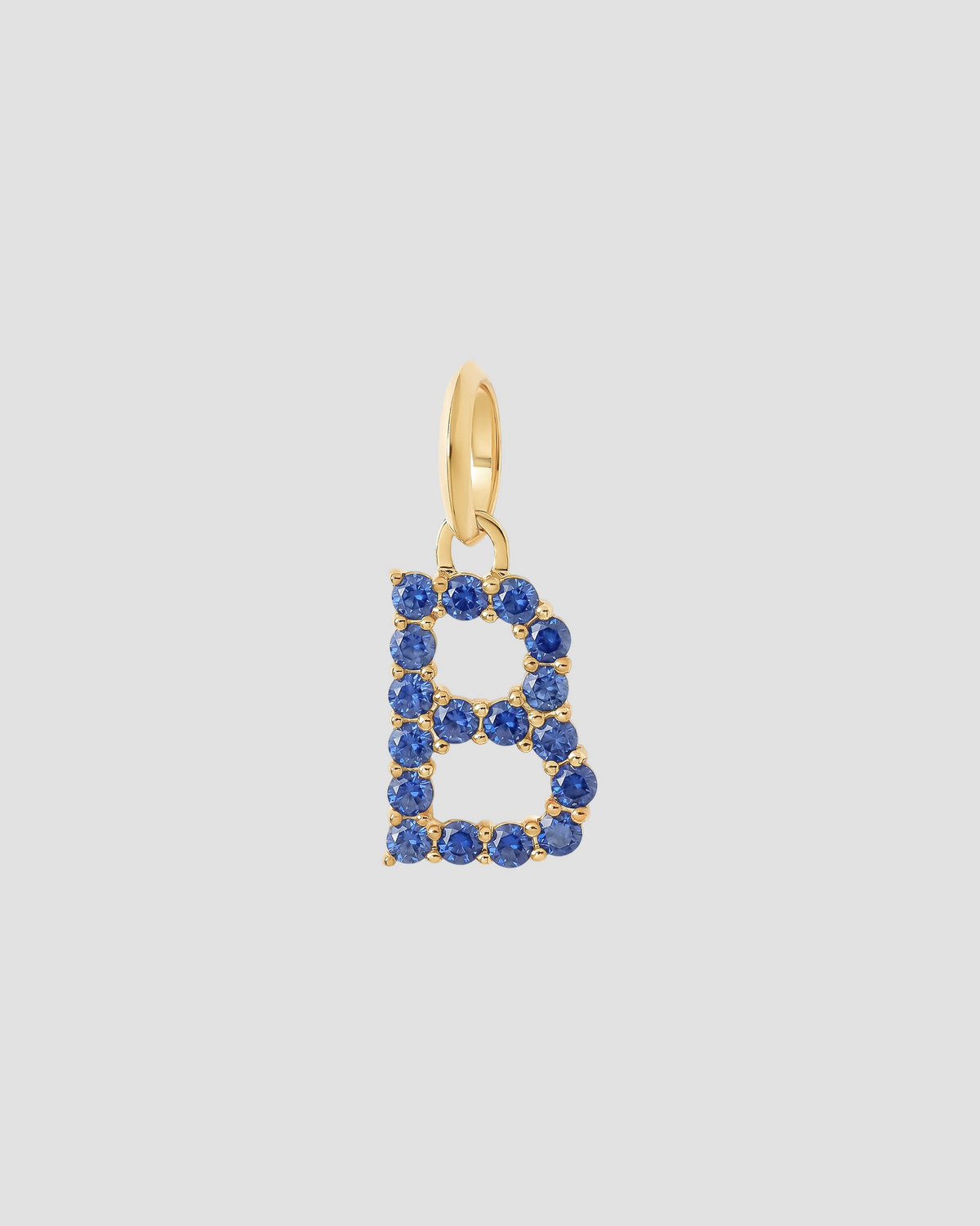 Medium Floating Sapphire Minimal Block Letter
