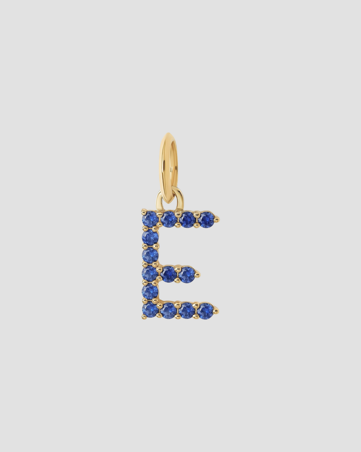 Medium Floating Sapphire Minimal Block Letter