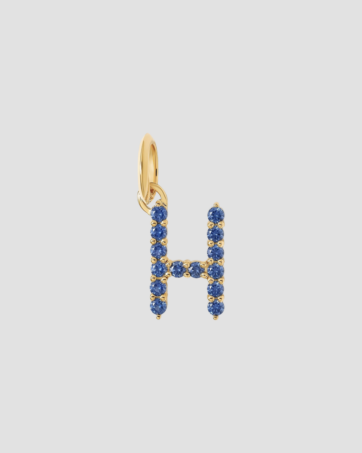 Medium Floating Sapphire Minimal Block Letter