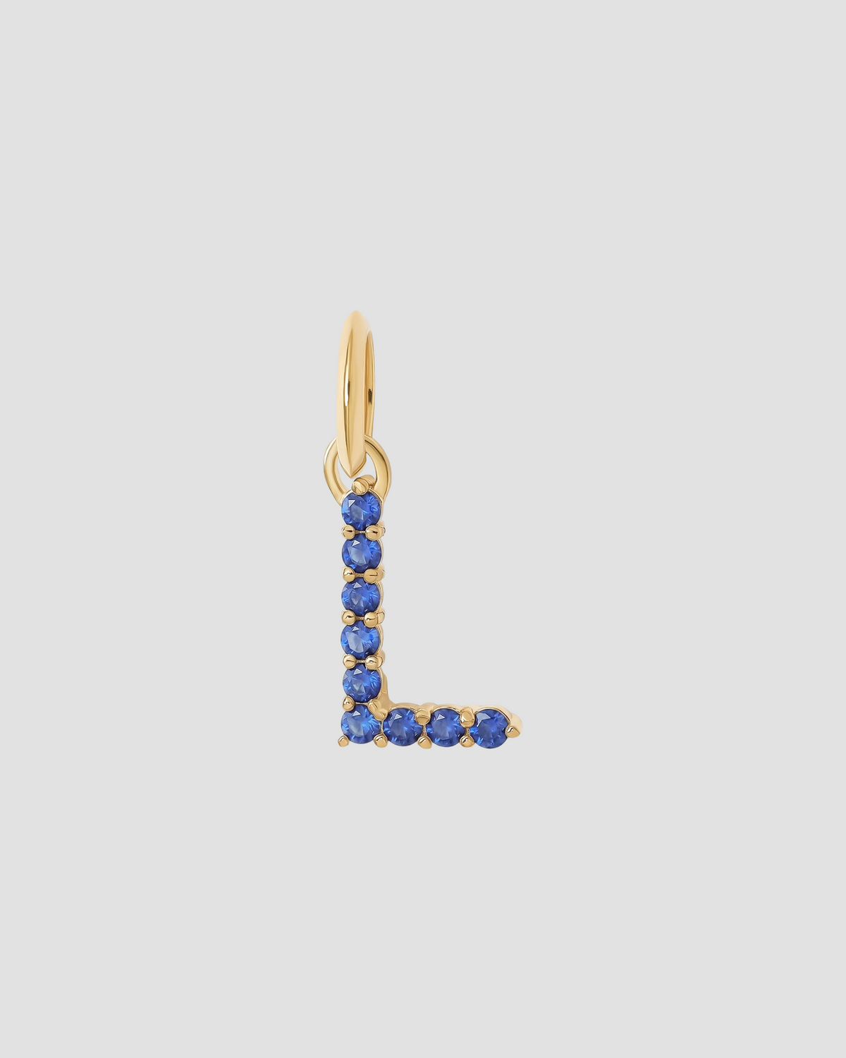 Medium Floating Sapphire Minimal Block Letter
