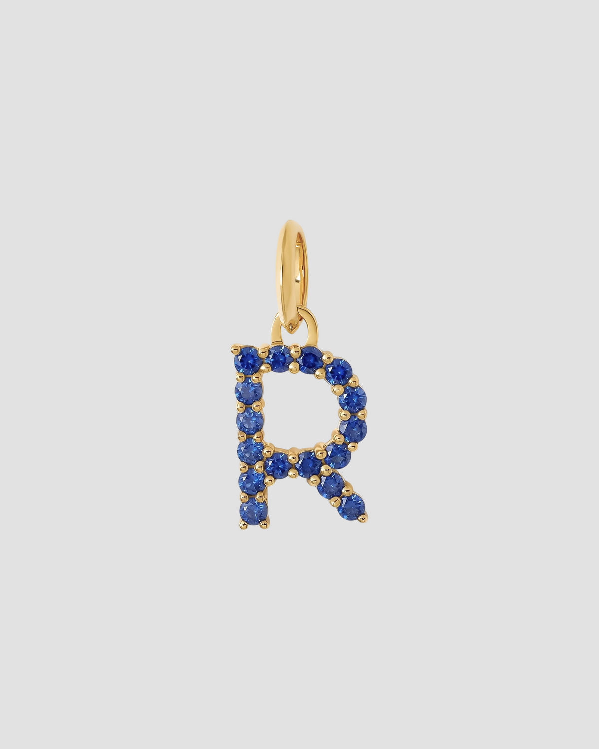 Medium Floating Sapphire Minimal Block Letter