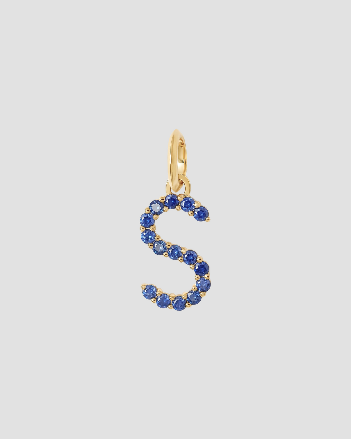 Medium Floating Sapphire Minimal Block Letter