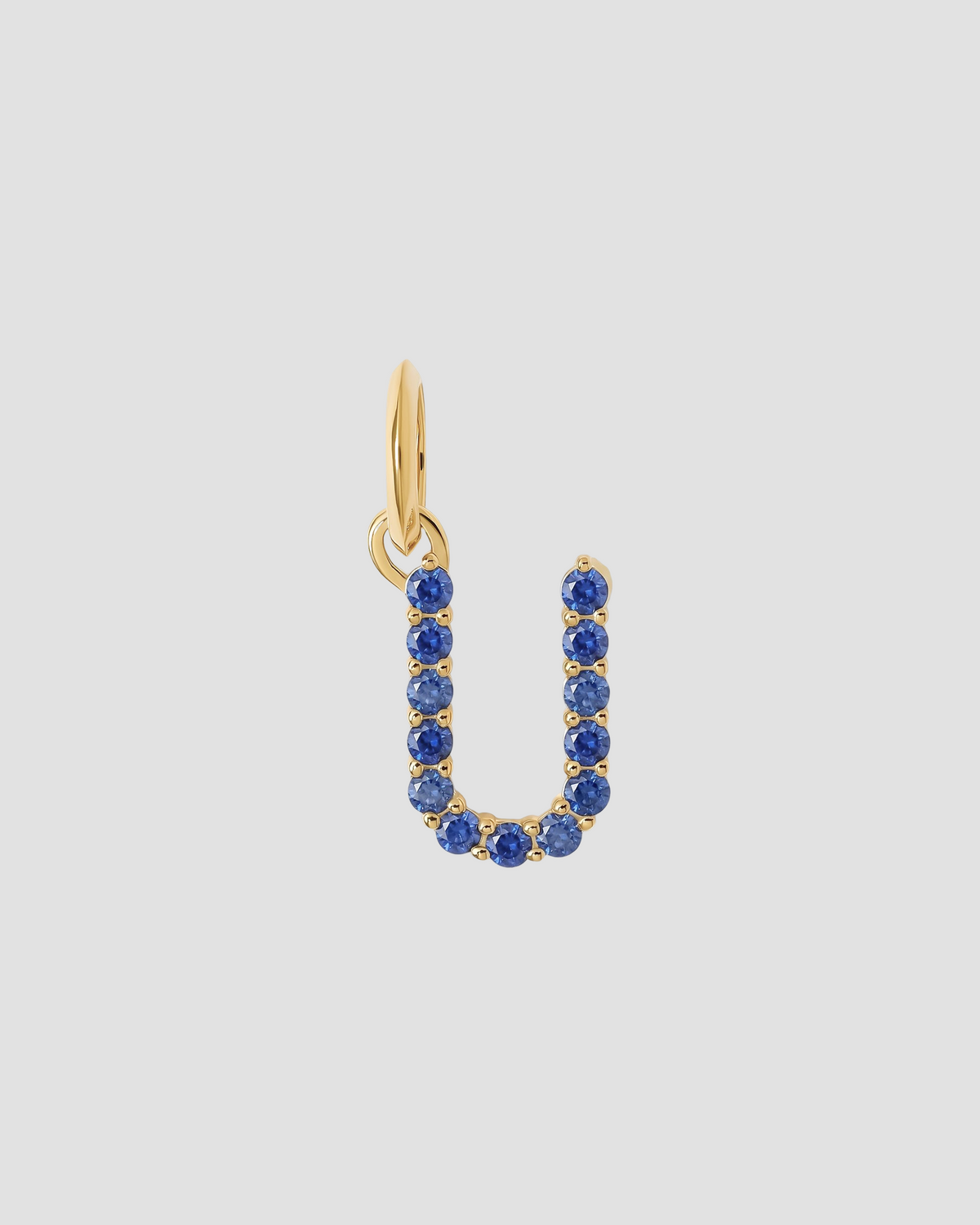 Medium Floating Sapphire Minimal Block Letter