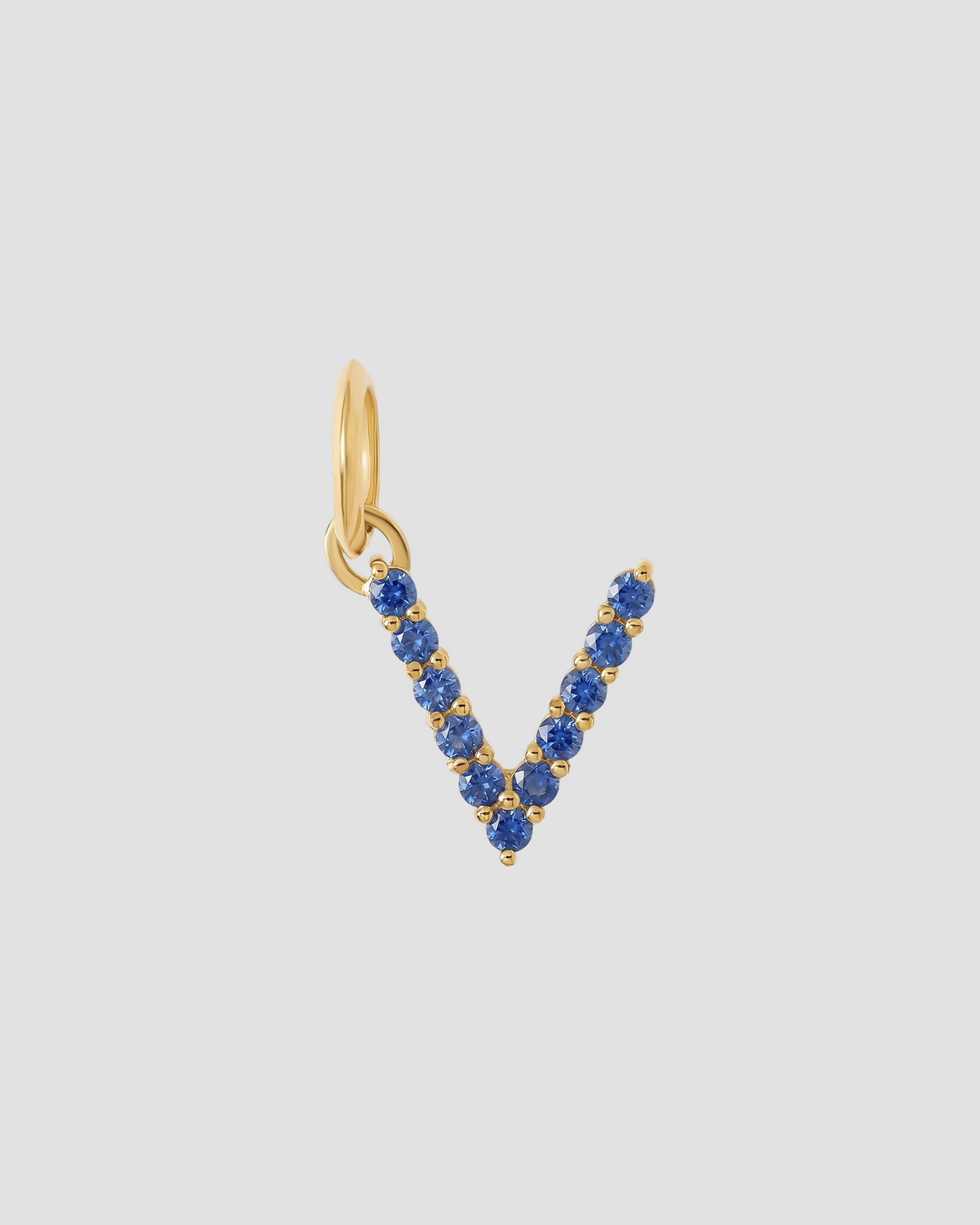Medium Floating Sapphire Minimal Block Letter
