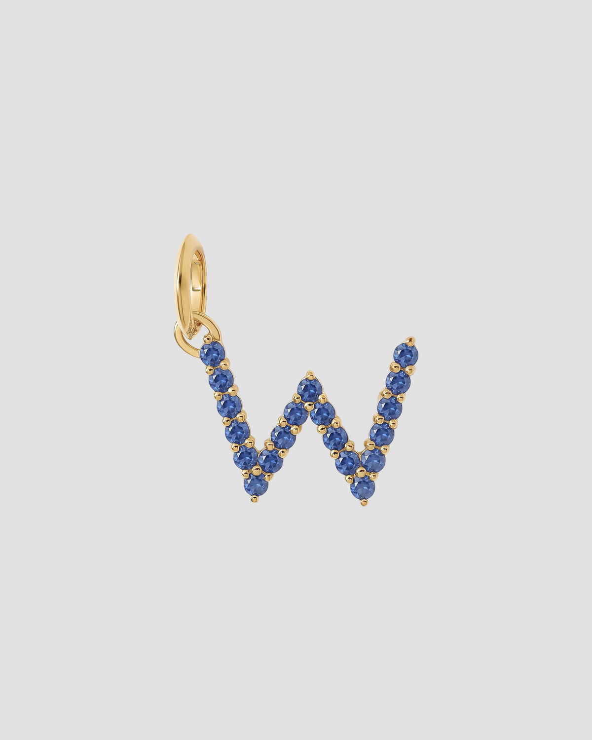 Medium Floating Sapphire Minimal Block Letter