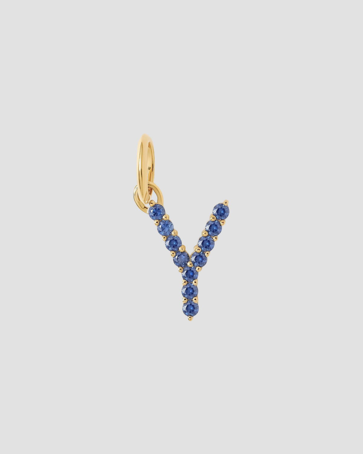 Medium Floating Sapphire Minimal Block Letter